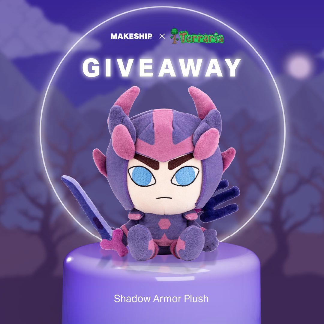 📢 Giveaway time again! We’re giving you the chance to win 1 of 2 Shadow Armor Plushies! 

How to enter?
1. Follow @makeship <a href="/Terraria_Logic/">Terraria🌳</a> and  <a href="/ReLogicGames/">Re-Logic</a>
2. Retweet this post

Giveaway ends Nov 14th. Good luck!