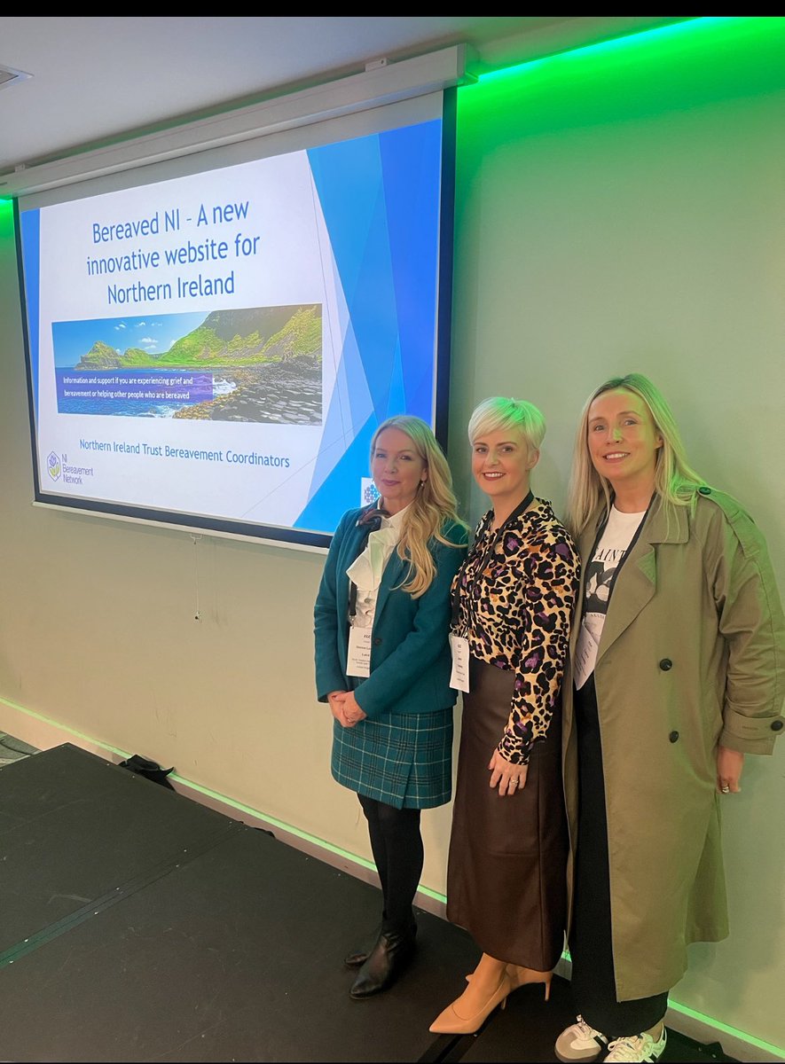Leona Laverty (@leonalav) on Twitter photo Honoured to be selected to present at the European Grief Conference alongside my colleagues Laura Creaney & Donna-Louise Laird to represent the NI regional bereavement coordinators. #EGC2024 <a href="/NHSCTrust/">Northern Trust</a> <a href="/SouthernHSCT/">Southern Trust</a> <a href="/setrust/">South Eastern Trust</a> 
<a href="/ashfield_tracey/">Tracey Ashfield</a> <a href="/CaroleMcKeeman/">Carole Mc Keeman</a> Honoured to be selected to present at the European Grief Conference alongside my colleagues Laura Creaney & Donna-Louise Laird to represent the NI regional bereavement coordinators. #EGC2024 <a href="/NHSCTrust/">Northern Trust</a> <a href="/SouthernHSCT/">Southern Trust</a> <a href="/setrust/">South Eastern Trust</a> 
<a href="/ashfield_tracey/">Tracey Ashfield</a> <a href="/CaroleMcKeeman/">Carole Mc Keeman</a>