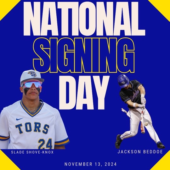 <a href="/JacksonBeddoe30/">Jackson Beddoe</a> <a href="/ShoveSlade/">Slade Shove - Knox</a> will be signing with <a href="/RaginCajunsBSB/">Louisiana Ragin’ Cajuns® Baseball</a> tomorrow at 9:30 am in the Sulphur High gym! Congrats boys! #tors