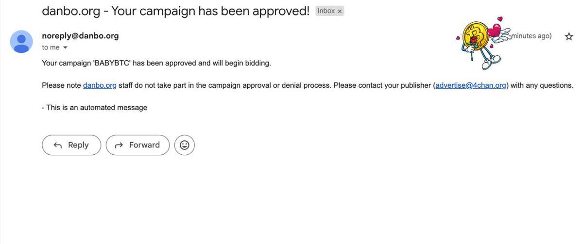 4Chan Ads Paid &amp; will be live soon !!!

#BabyBtc #Btc #Bull #Meme #sol