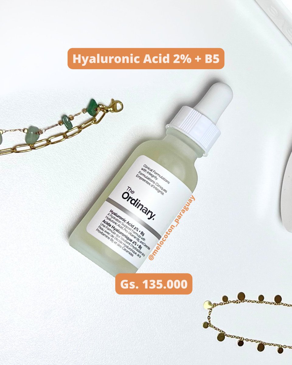 melocoton_py's tweet image. Si buscás mejorar la hidratación y humectación de tu piel ✨ El ácido hialurónico de The Ordinary es tu mejor aliado. Hacé tu pedido al 0986552069 🥰