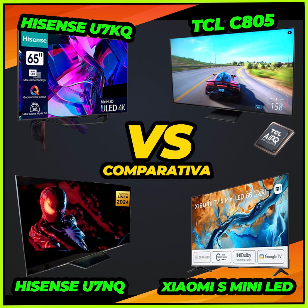 darkgamergeek's tweet photo. Veremos una comparativa de los mejores #Televisores Mini LED calidad/precio de 2023 y 2024. La #SmartTV TCL C805, Hisense U7KQ, Hisense U7NQ y Xiaomi S Mini LED 2025. Ver vídeo ➜ https://t.co/Bu5MaNNjMu

#miniled #TVminiled #4ktv #Hisense #TCL #Xiaomi #tcltv #hisensetv #xiaomitv https://t.co/x2fhKH4KM1