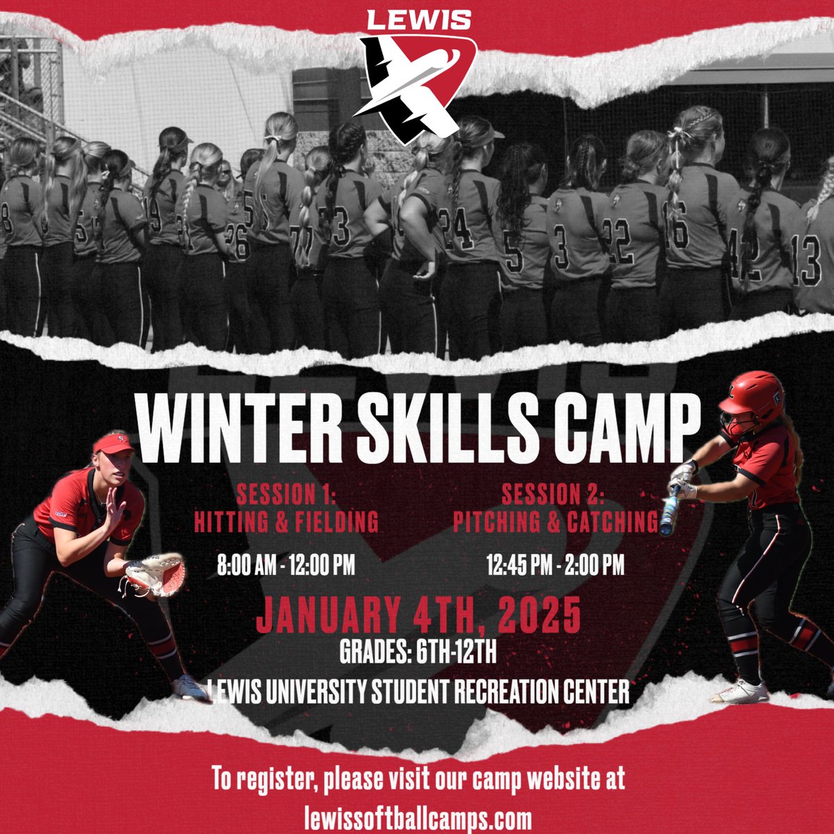 🚨NEW CAMP DATE🚨
Join us 𝐉𝐚𝐧𝐮𝐚𝐫𝐲 𝟒𝐭𝐡 &amp; get a glimpse of what it’s like to be a Flyer✈️

Link to register below ⬇️ 

lewissoftballcamps.com