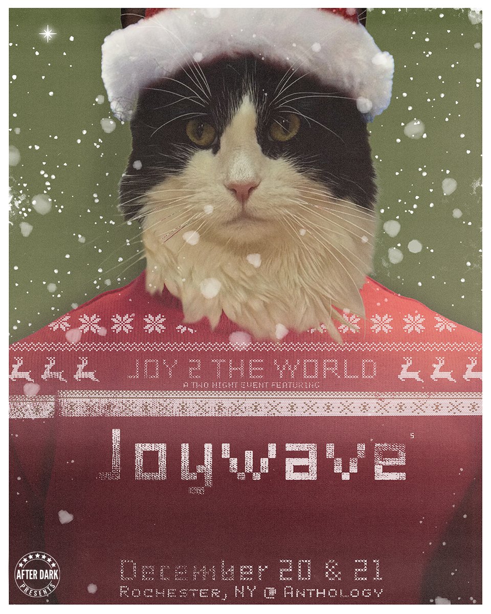 joywave's tweet photo. Introducing JOY 2 THE WORLD; a Joywave hometown holiday doubleheader. Fri Dec 20 + Sat Dec 21, 2024.  Take your pick or join us at both back at our favorite (re-opening) Rochester venue, Anthology.

presale signup at https://t.co/hHbJlZJpXN https://t.co/T8NXFbWArB