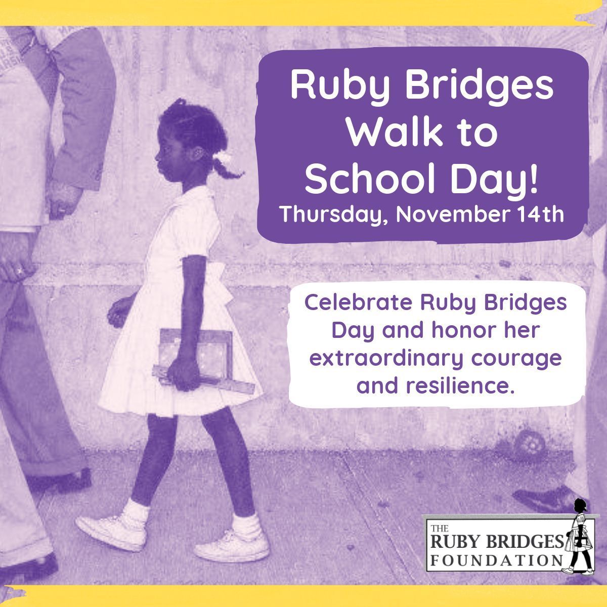 Luigi Laugelli (@dreambigrb) on Twitter photo Celebrate Ruby Bridges Day this Thursday, November 14, 2024 and honor her extraordinary courage and resilience. <a href="/SafeRoutesNJ/">Safe Routes NJ</a> #RBBisBIA #TakingStepsTogether #RubyBridgesFoundation Celebrate Ruby Bridges Day this Thursday, November 14, 2024 and honor her extraordinary courage and resilience. <a href="/SafeRoutesNJ/">Safe Routes NJ</a> #RBBisBIA #TakingStepsTogether #RubyBridgesFoundation