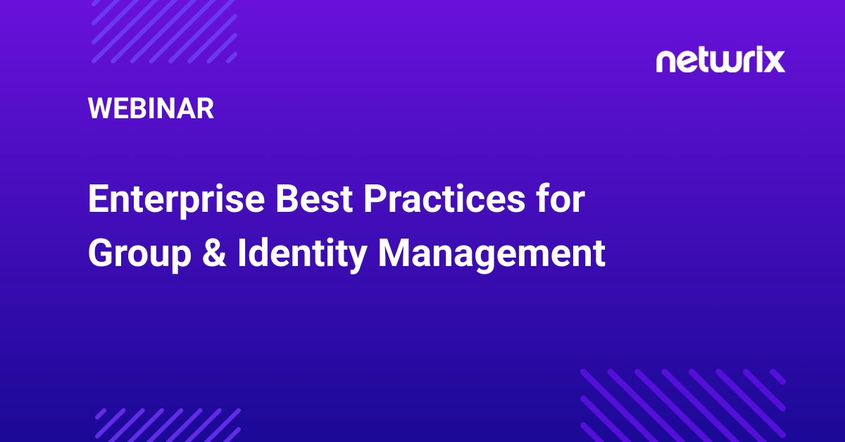 Netwrix's tweet photo. 🚀 Ready to Transform Group &amp; Identity Management?

Discover expert strategies to enhance security, streamline processes, and boost efficiency.

>> https://t.co/7zdvWcqFAb

#ITSecurity #IdentityManagement #Webinar https://t.co/rZ70ziJDMY