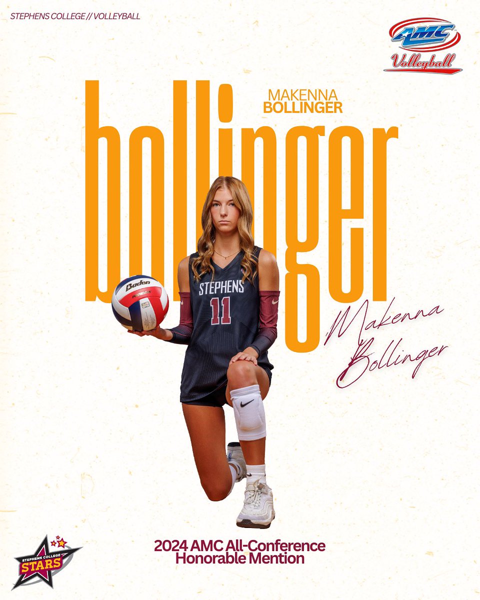 StephensStars's tweet photo. Congrats to Makenna Bollinger on being named to the 2024 AMC All-Conference Honorable Mention! 🤩

#StarsAthletics #StarsVolleyball #amcvb https://t.co/Mo1Mgl0MHm
