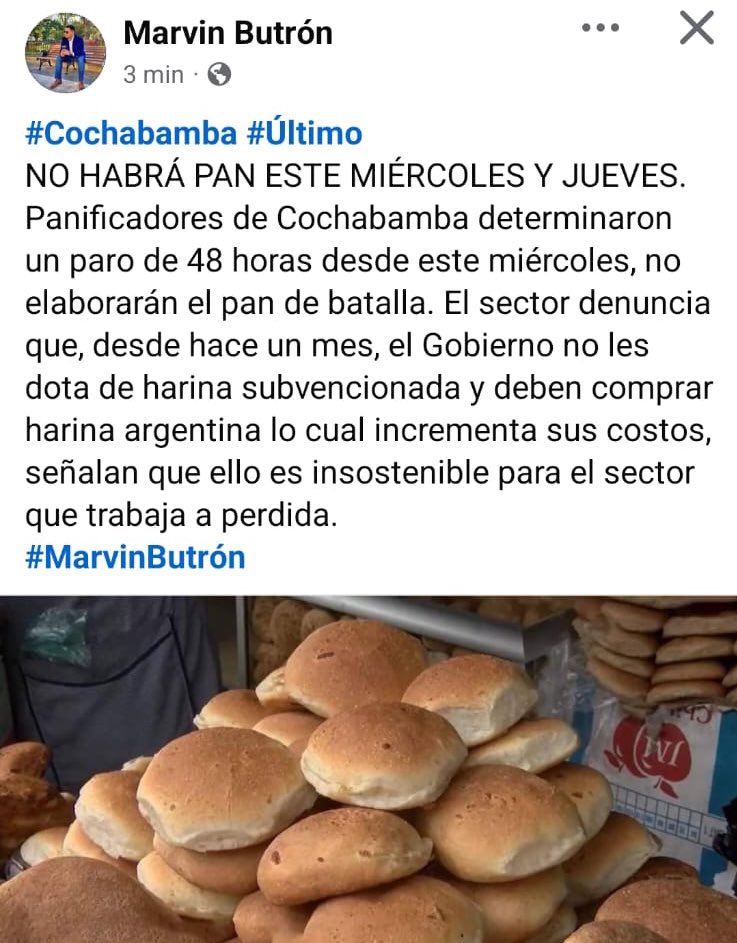 miguelcgangel's tweet photo. Aquí tenemos otro “excelente resultado” de que el Estado se haya metido en otro rubro que no le corresponde.
🥖👩‍🍳🍪🥐
No habrá pan en Cochabamba.
Como siempre el culpable es el Estado y su absurdo deseo de meterse a administrar todo https://t.co/zy0Y5Ire5Y