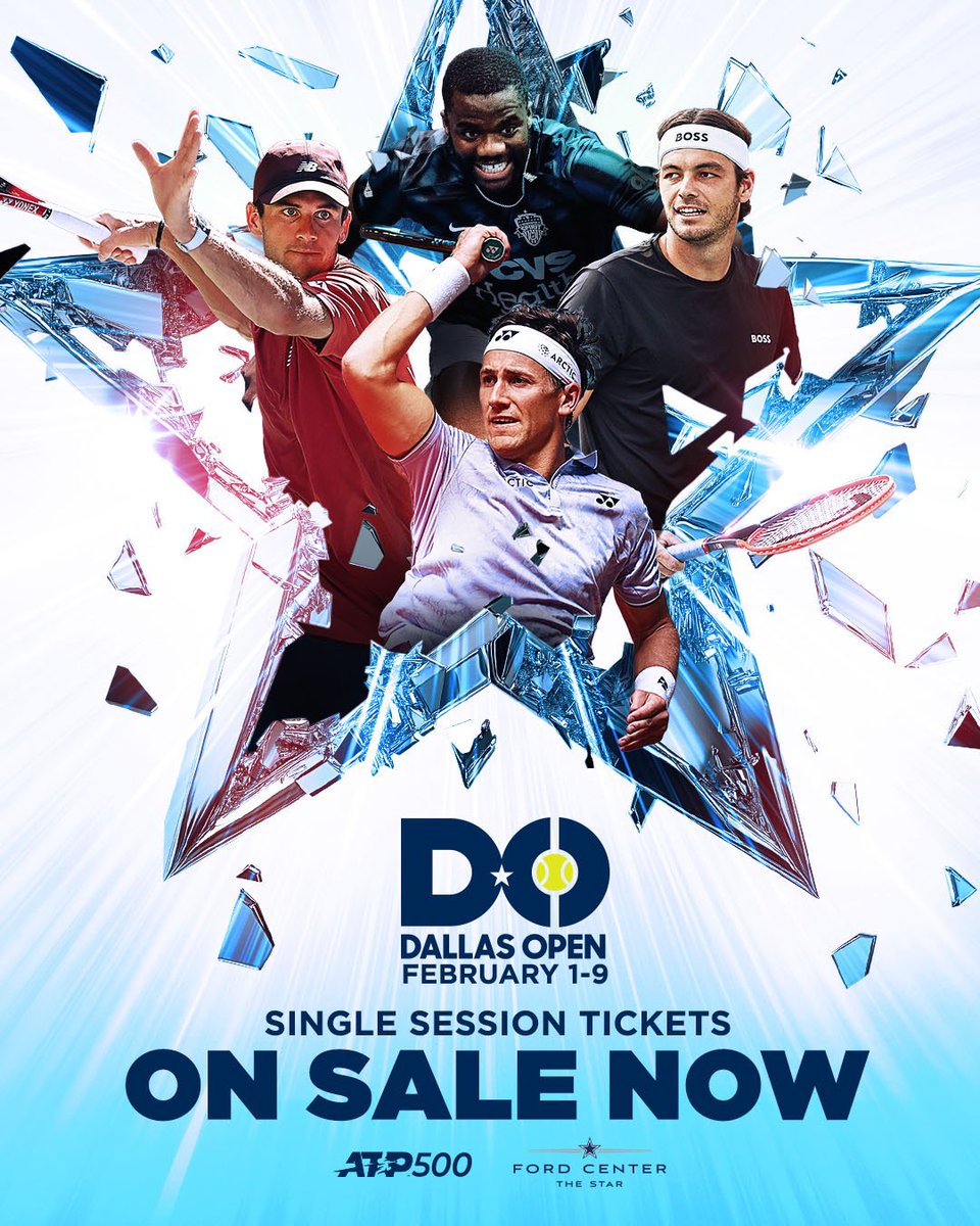 ON SALE NOW! Don't miss the Dallas Open’s premiere as an ATP 500 tournament at #TheStarInFrisco! 🎾

🎟️: bit.ly/4fkuC9P