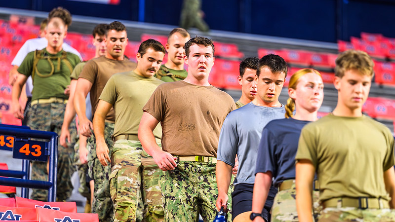AuburnU's tweet photo. #Auburn is home to three Reserve Officer Training Corps (ROTC) programs. These include Air Force ROTC, which trains officers for careers in both the Air Force and Space Force, Naval ROTC for both Navy and Marine Corps and Army ROTC. 

https://t.co/P51LwC8MZE https://t.co/aN8OOO5ZLy