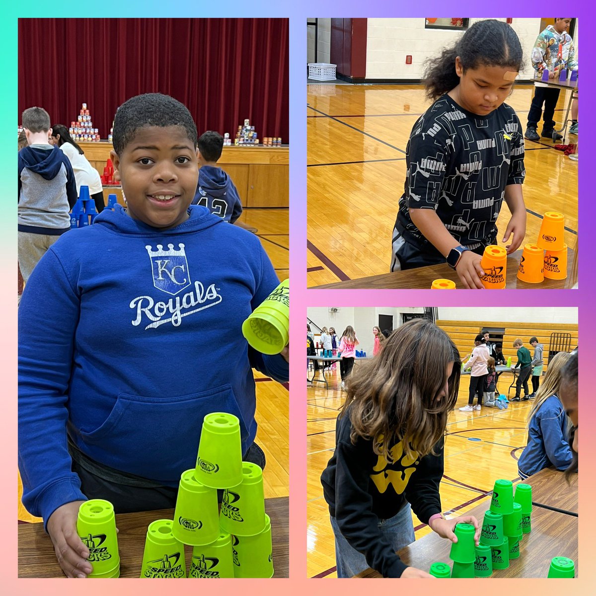 Chelsea_Tigers's tweet photo. Stack the Stock is in full effect! We are practicing our cup stacking for tomorrow’s Parents in PE event, and collecting donations for the Frankfort Food Pantry! #WeAreChelsea #AdventureAwaits https://t.co/dwEt0YCEpx