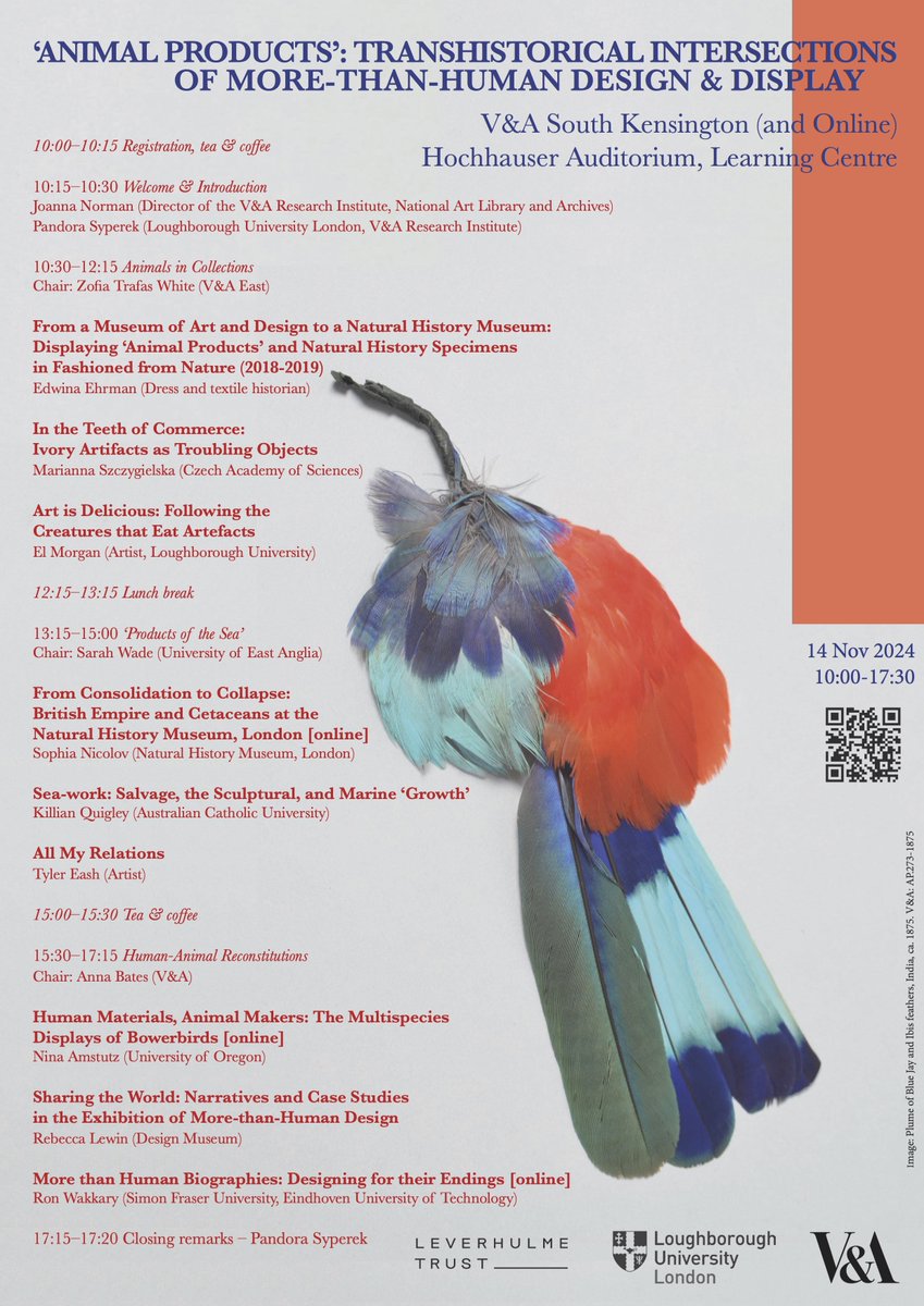 syperek's tweet image. Final push for the 'Animal Products' symposium Thursday at V&A and online - now with the full programme! Registration ends at 2pm Wednesday vam.ac.uk/event/ON1bqVYn…