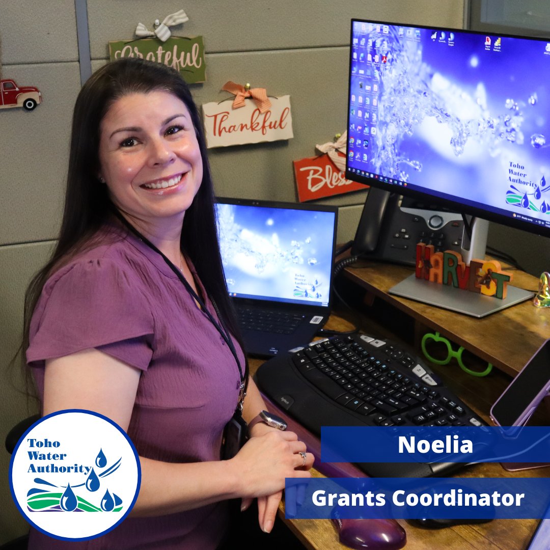 It's #TeamMemberTuesday! Today we highlight Noelia, Grants Coordinator at Toho. She manages our Grants Program which includes federal and state grants. She also manages the Public Assistance program for recovery work as it relates to natural disasters.