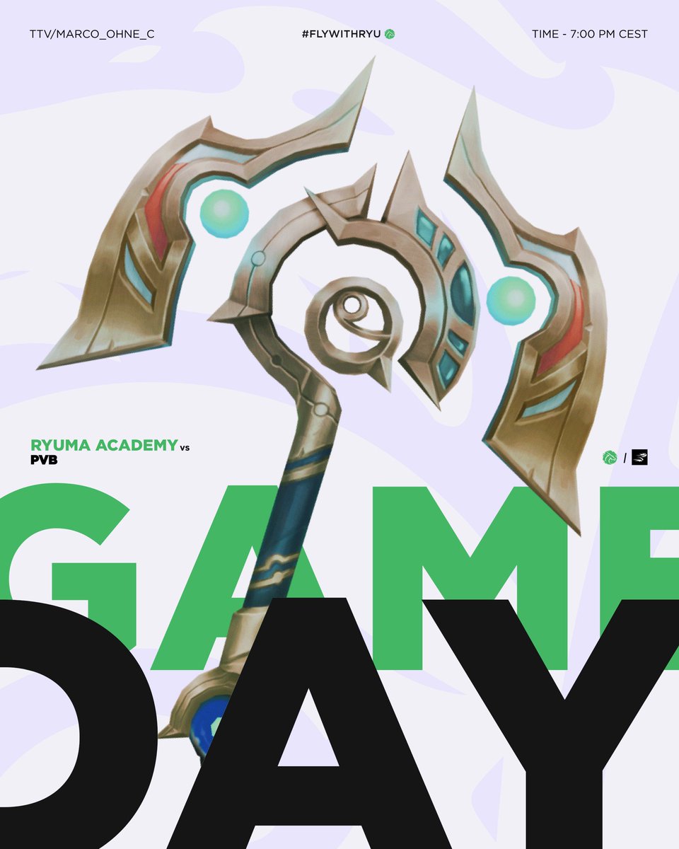 Unser Academy Team ist schon wieder startklar! Wir treffen heute auf PVB🔥

🕖 19:00 Uhr
🖥️ twitch.tv/marco_ohne_c

#flywithRYU🔥🐉#ryumaesports