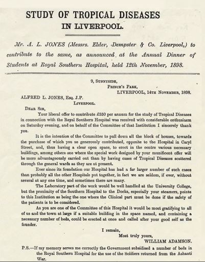 Liverpool1207's tweet photo. 12th November 1898 - Sir Alfred Lewis Jones offers a donation of £350 per annum for the study of tropical diseases in Liverpool. 
The school was formally inaugurated in April 1899. The Pembroke Place building first opened in 1915. Later extended.
https://t.co/fdArHUXVc0 https://t.co/xYbDxSu2VF