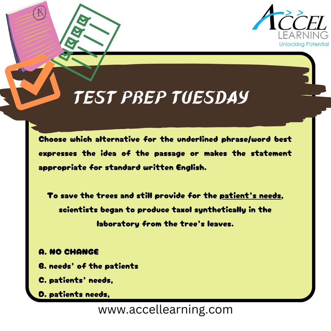 Accel_Learning's tweet image. Drop your answer in the comment section and tag your friends along! The correct answer to the last question is D.
#act, #english, #math, #science, #test, #testprep