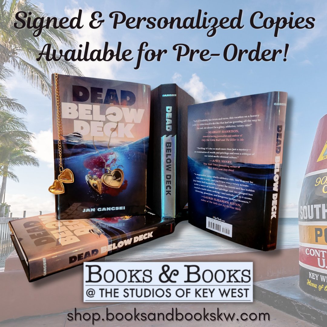 JanGangsei's tweet photo. Super excited to share that you can now pre-order signed &amp; personalized copies of DEAD BELOW DECK from Books &amp; Books in Key West, which is also one of the port stops in the book! Books will ship the first week of December (w/some special swag!). Ordering info in comments &amp; bio! https://t.co/4fIbVwFJce