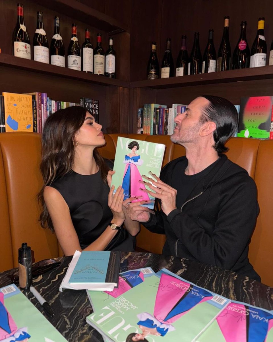 Kaia Gerber and Marc Jacobs celebrating her Vogue’s December issue cover.
