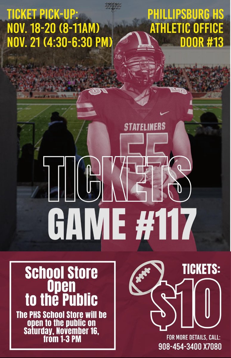 rovi_mr's tweet image. PSD Community-Please see information below regarding tickets sales for the playing of game #117 between Easton and Phillipsburg!  #GOLINERS