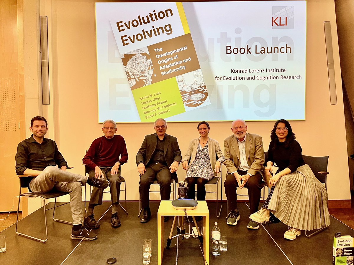 Evolution Evolving (@evoevolving) on Twitter photo The authors of 'Evolution Evolving' book, at the KLI book launch event in Vienna last week.
From left to right: authors Tobias Uller, Marcus Feldman, Kevin Lala, Nathalie Feiner, Scott Gilbert, with host Lynn Chiu
'Evolution Evolving' is published by <a href="/PrincetonUPress/">Princeton University Press</a> The authors of 'Evolution Evolving' book, at the KLI book launch event in Vienna last week.
From left to right: authors Tobias Uller, Marcus Feldman, Kevin Lala, Nathalie Feiner, Scott Gilbert, with host Lynn Chiu
'Evolution Evolving' is published by <a href="/PrincetonUPress/">Princeton University Press</a>