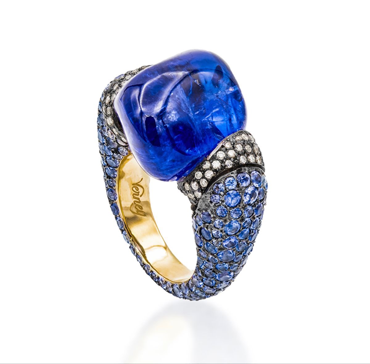 Joyasconhistor2's tweet photo. Anillo de tanzanita, oro y diamantes #Verney https://t.co/SgFXJ40gsF