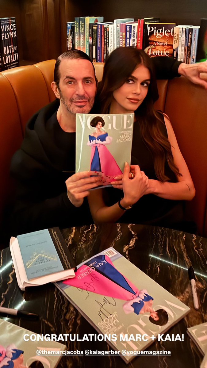 Kaia Gerber and Marc Jacobs celebrating her Vogue’s December issue cover!