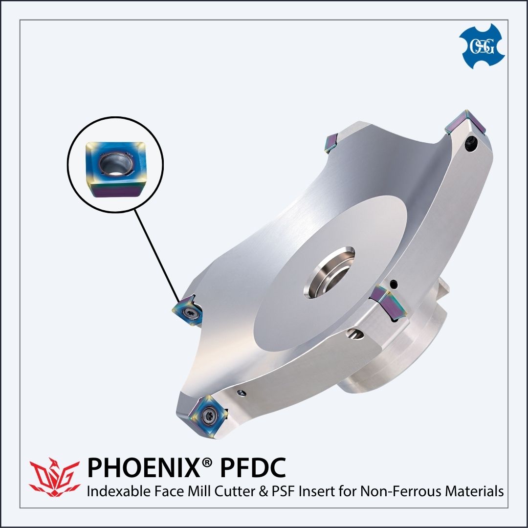 OSGTOOL's tweet photo. We are pleased to announce the expansion of our PHOENIX® Indexable cutter lineup with the addition of the NEW PHOENIX® PFDC Indexable Face Mill Cutter &amp; PSF Inserts, designed for non-ferrous materials.

For further product information: https://t.co/E8EA4hf8fL

#osgusa #osgtools https://t.co/bUx8HzNHdx
