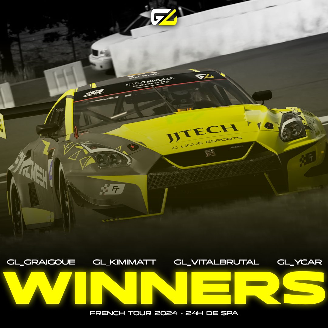 🏆 We’re CHAMPIONS of the French Tour 2024 for our first ever participation! 🚀 

After an intense 24h battle with <a href="/ERSeSports/">Elite Racing Squad</a> we took the lead in the final 15 mins! Huge thanks to our drivers, Mr. Goussard &amp; all teams! See you in 2025! 🙌
 
#FrenchTour2024 #GT7 #Esports
