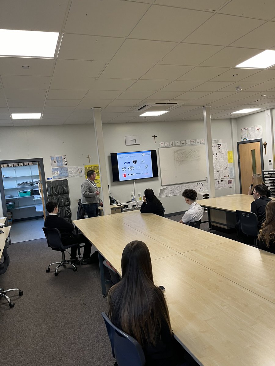 Thank you to Mark Rae from <a href="/AVGroupUK/">Allied Vehicles Group</a> <a href="/alliedmobility/">Allied Mobility</a> who delivered a talk to Mr Kennedy’s S4 D&amp;M class. Mark was able to discuss Allied and his role as an engineer - as well as relating his job to what the pupils are learning in class. A brilliant experience! <a href="/StAmbrose_DYW/">Developing the Young Workforce at St Ambrose</a>