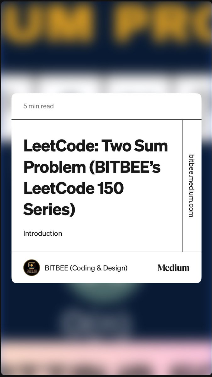 bitbee24's tweet image. Leet Code_1 | Two Sum Problem | Java | Python | Visual explanations at:

medium 📖 : bitbee.medium.com/leetcode-two-s…

Youtube ▶️🔗: youtu.be/1IzuFU8L3jc

#bitbee #dsa #leetcode