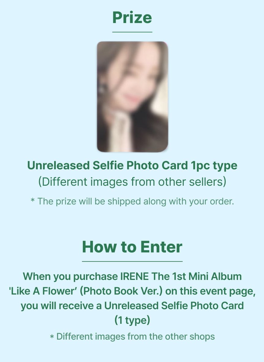 💟 OPEN SHARING ALBUM IRENE-LIKE A FLOWER PHOTOBOOK VER. 💟

ALBUM SEALED ONLY: 180K II DP 140K
POB MAKESTAR: 140K |I DP 100K

CLAIM BY DM 💌!!