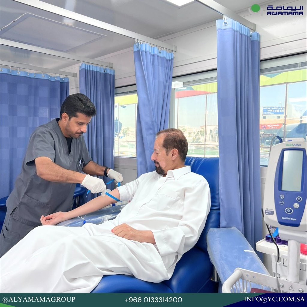 أقامت إدارة المسؤولية الاجتماعية بـ #شركة_اليمامة و بالتنسيق مع مجمع الملك فهد العسكري بالظهران حملة للتبرع بالدم لموظفي الشركة، حيث تأتي هذه المبادرة ضمن برامج الشركة في تعزيز الثقافة الصحية ورفع الوعي لدى الموظفين بأهمية التبرع بالدم و الذي يسهم في إنقاذ حياة الناس.