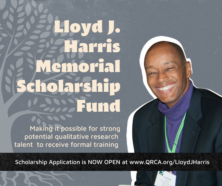 Applications are open for @QRCA’s Lloyd J. Harris Memorial Scholarship — sponsored by Burke Institute and RIVA! 

To learn more about the scholarship and Lloyd’s legacy ➡️ buff.ly/3i5Fe4j 

#MRX #Insights #QualitativeResearch