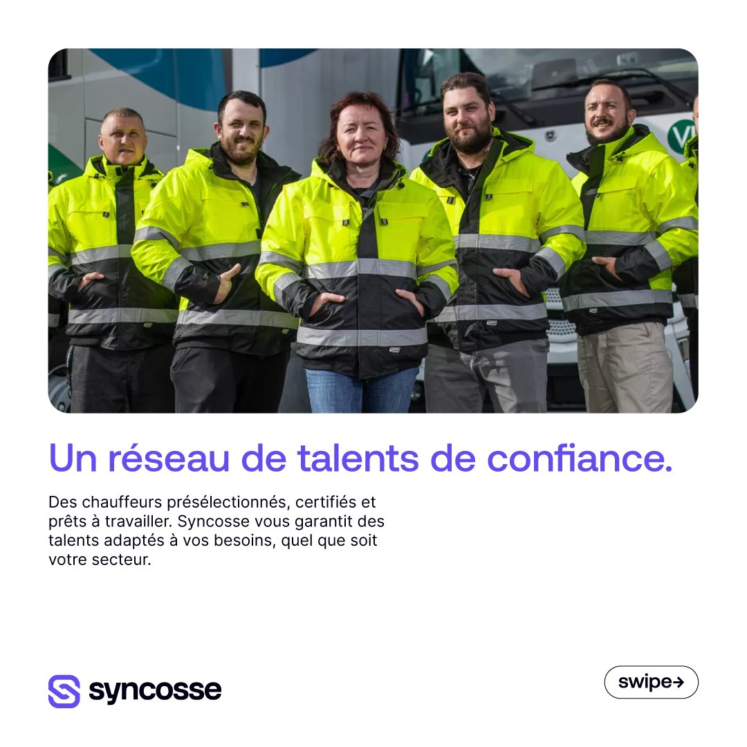 syncosse's tweet photo. Recrutement intelligent et durable pour le transport et la logistique ! Chez Syncosse, nous faisons bien plus que pourvoir des postes : nous trouvons les talents engagés et qualifiés pour chaque mission. 

#Logistique #Recrutement #Transport #Commerce https://t.co/vp85QG3ovT