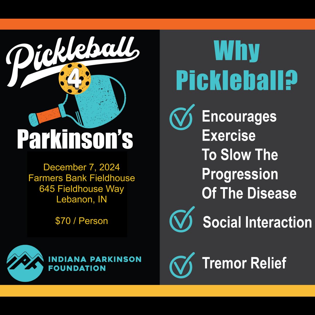 Join us in Lebanon on December 7th for an exciting Pickleball event supporting the Indiana Parkinson Foundation! Don’t miss out—register now before time runs out!

Register ➡️ rpb.li/eO9t
