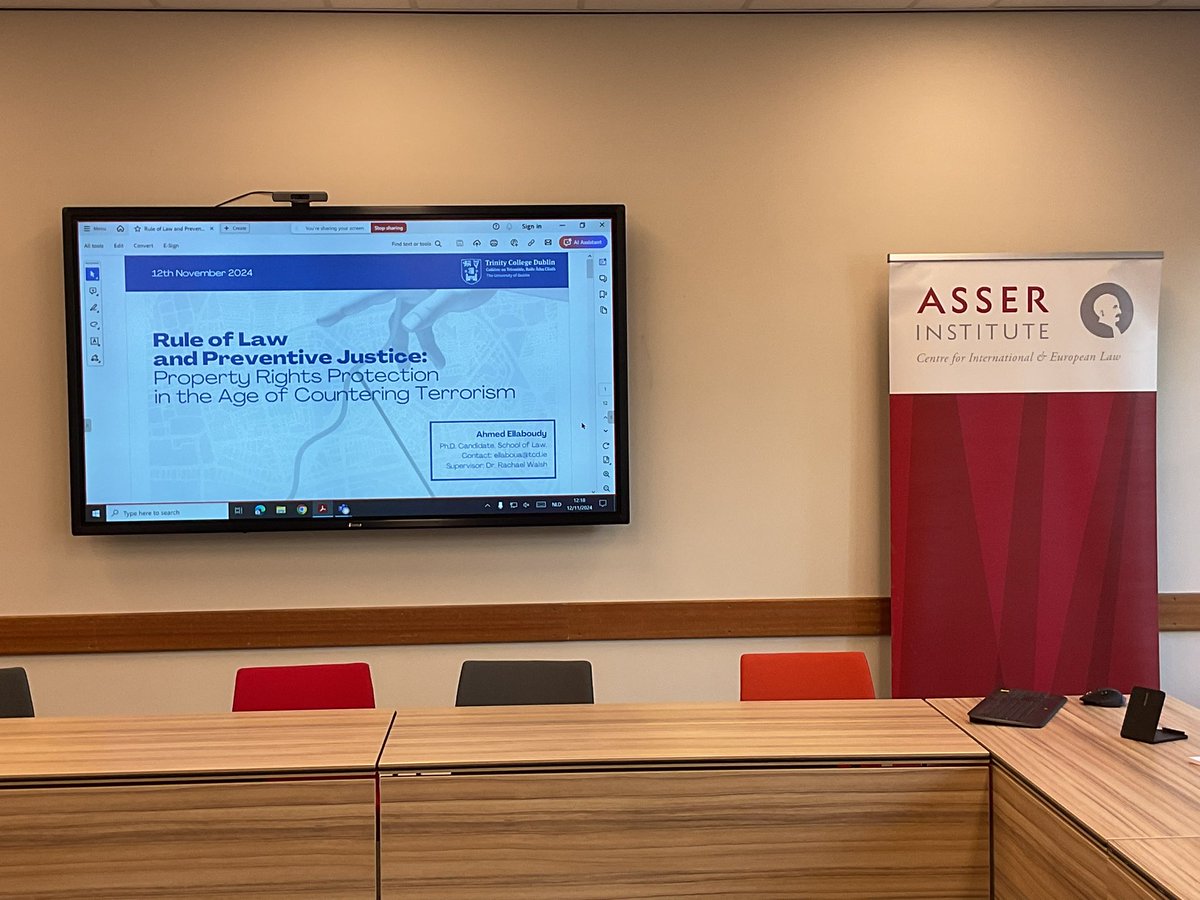 Ahmed Ellaboudy (@aahmedsaleh) on Twitter photo Thrilled with the thought-provoking and insightful discussions. Thanks goes to <a href="/TMCAsser/">T.M.C. Asser Instituut</a> for the opportunity to present my work on property rights protection in counter-terrorism legislation. Thrilled with the thought-provoking and insightful discussions. Thanks goes to <a href="/TMCAsser/">T.M.C. Asser Instituut</a> for the opportunity to present my work on property rights protection in counter-terrorism legislation.