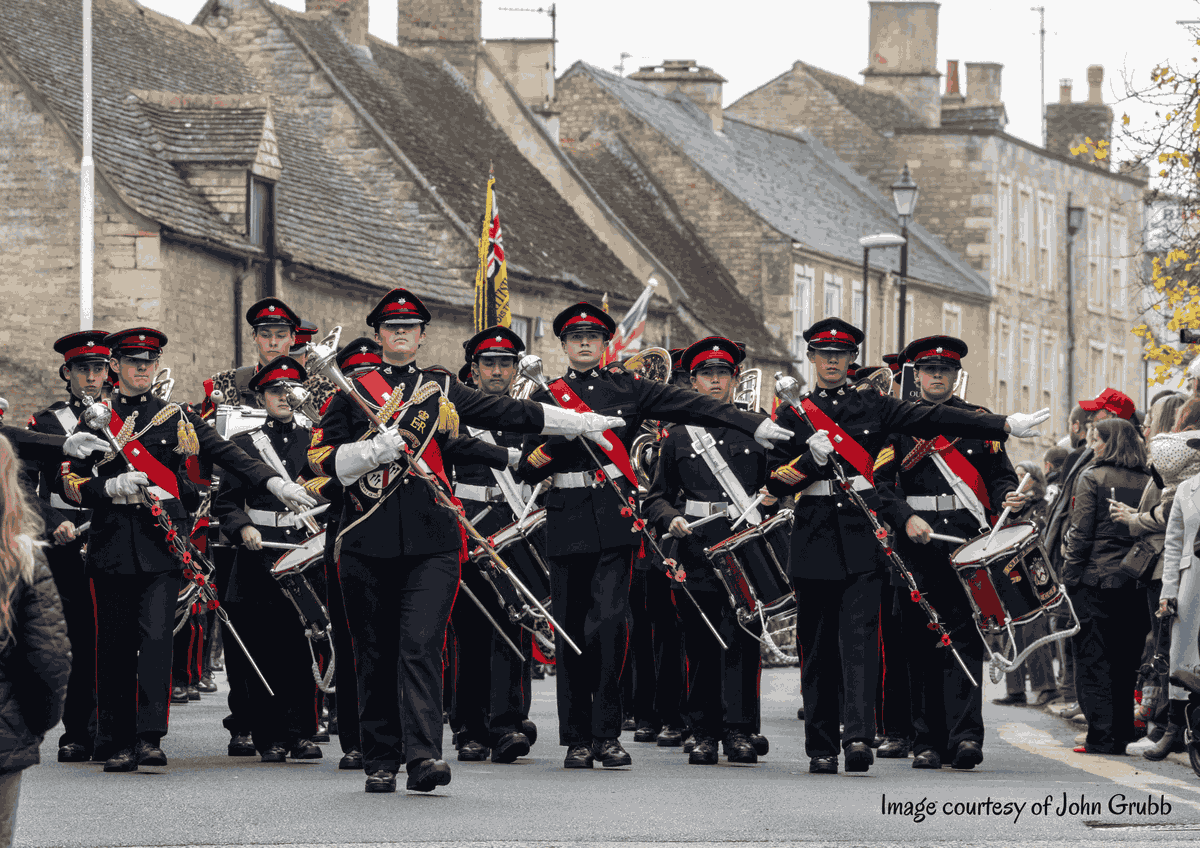 NorthantsLL's tweet photo. The occasion was supported by the Oundle CCF cadet corps band, an extensive parade of service personnel, uniformed organisations and veterans.  @CCFcadets @PoppyLegion #oundle https://t.co/bJSyGoCFXb