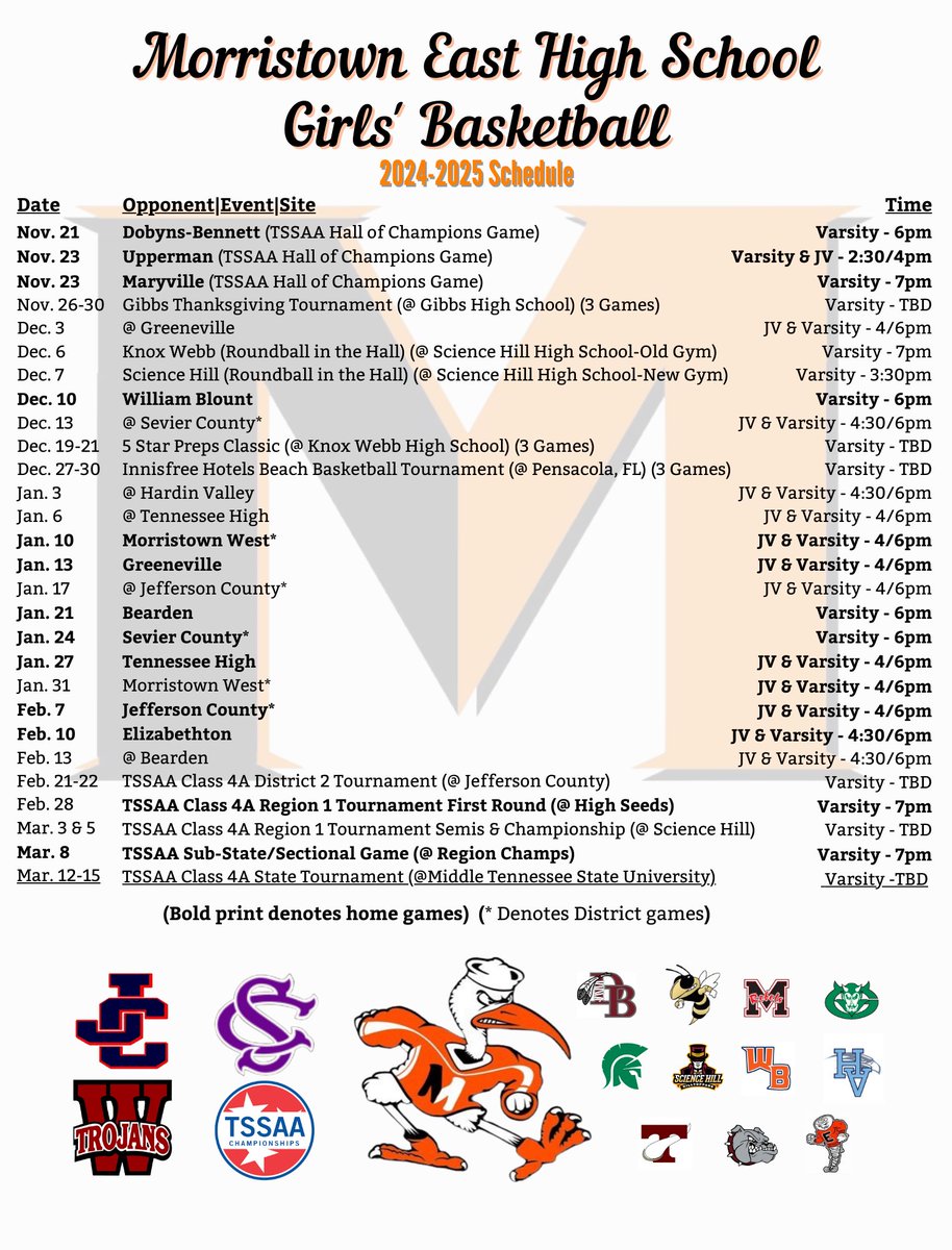 24-25 Schedule…..Lady Canes 🏀 excited to compete against an extremely tough compilation of opponents.  
#GoLadyCanes 🌀🏀🧡🖤
