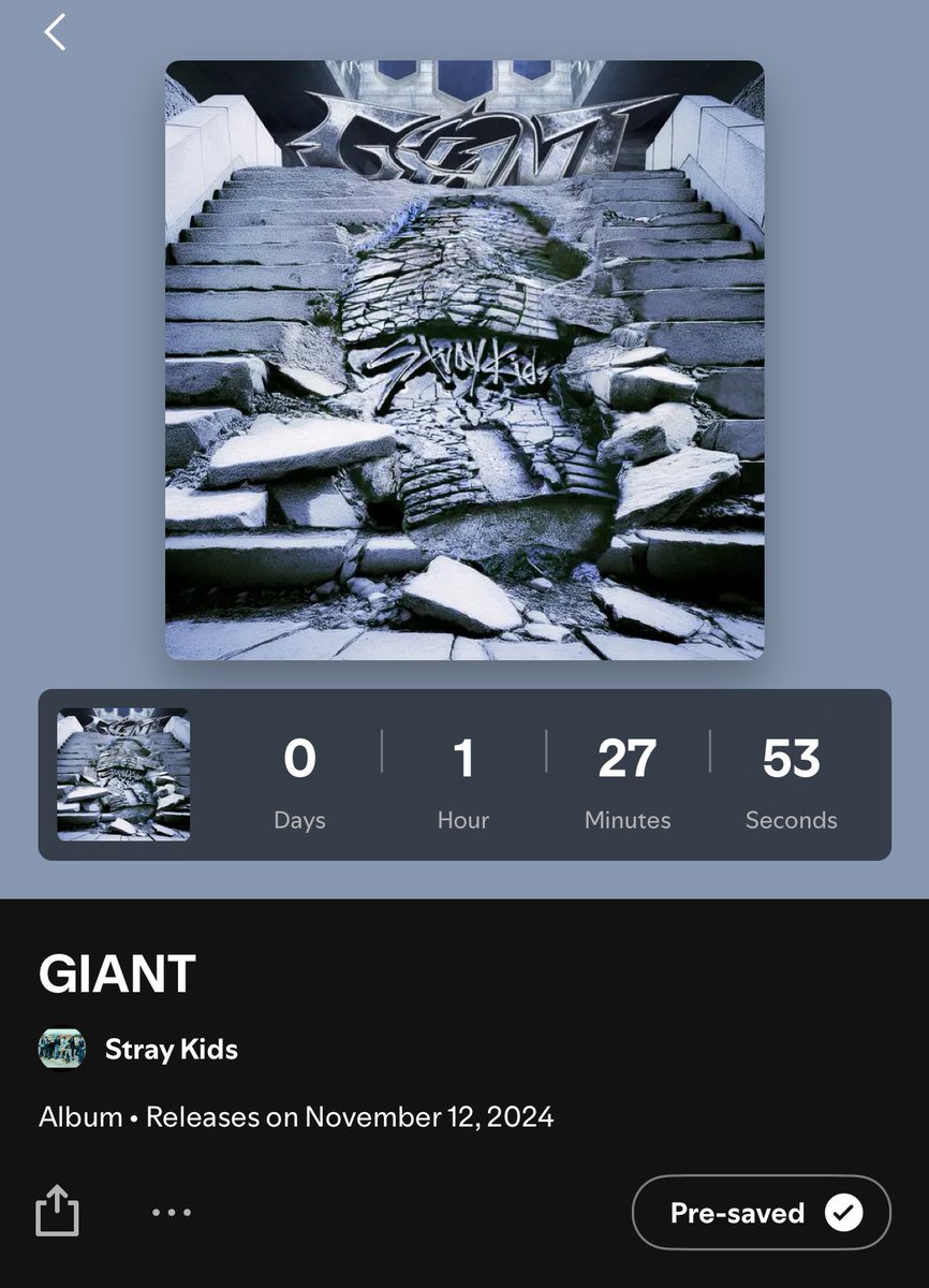 hm2il's tweet photo. 1 HOUR AND 27 MINUTES TO NEW MUSIC FROM SKZ!! IM SO FUCKING HYPED 😭🔥🔥🔥🔥

 #SKZ_GIANT https://t.co/xSdyyUkite
