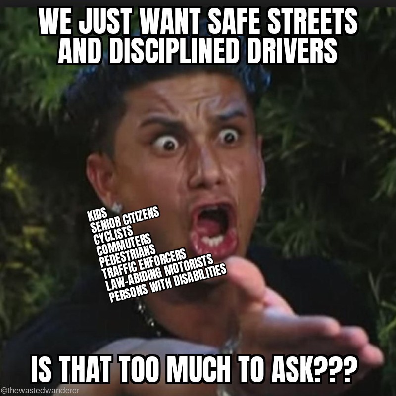 _wastedwanderer's tweet photo. "Those who have LESS IN WHEELS must have MORE IN ROAD" -EO 774 (2008)
"PEDESTRIANS AND CYCLISTS will be accorded HIGHEST PRIORITY in the hierarchy of road users" -Philippine Development Plan 2023-2028
PERO DI PA RIN NATIN MADALAS RAMDAM.
#SafeStreetsForAll
#ReframeRoadSafety https://t.co/x68rTJKcVw