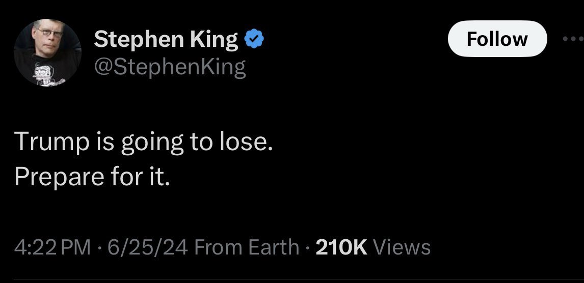 <a href="/StephenKing/">Stephen King</a> Why are you still here? 

Did you ever delete this ridiculously inaccurate post of yours?
