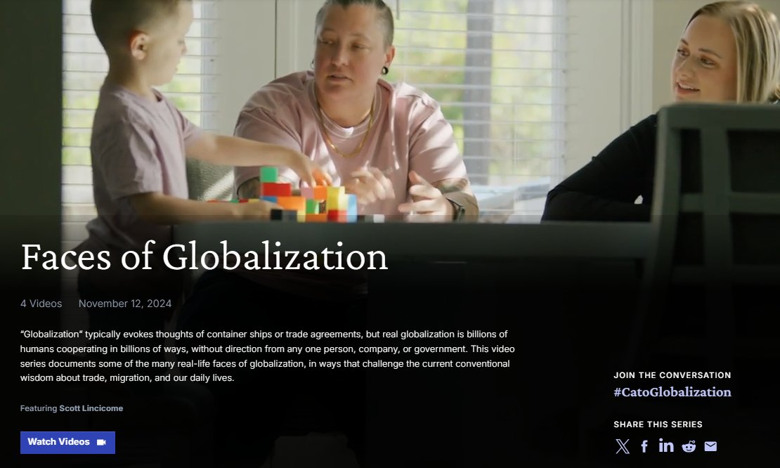 scottlincicome's tweet image. 🚨NEW TODAY🚨 The @CatoInstitute docuseries, Faces of Globalization, follows real people here and abroad whose lives depend on the global economy in ways that challenge the current conventional wisdom: cato.org/video-series/f… /1