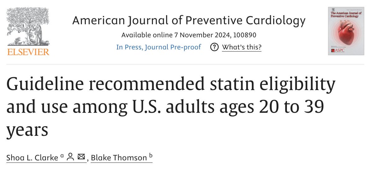 Pradeep Natarajan (@pnatarajanmd) on Twitter photo Two important implications of this NHANES-based paper from <a href="/ShoaClarke/">Shoa L. Clarke</a> <a href="/blakewthomson/">Blake Thomson</a> <a href="/StanfordMed/">Stanford Medicine</a>. For younger adults (20-39yo), (1) current risk prediction is woefully insufficient, and (2) when elevated risk is recognized, there needs to be markedly better implementation of Two important implications of this NHANES-based paper from <a href="/ShoaClarke/">Shoa L. Clarke</a> <a href="/blakewthomson/">Blake Thomson</a> <a href="/StanfordMed/">Stanford Medicine</a>. For younger adults (20-39yo), (1) current risk prediction is woefully insufficient, and (2) when elevated risk is recognized, there needs to be markedly better implementation of