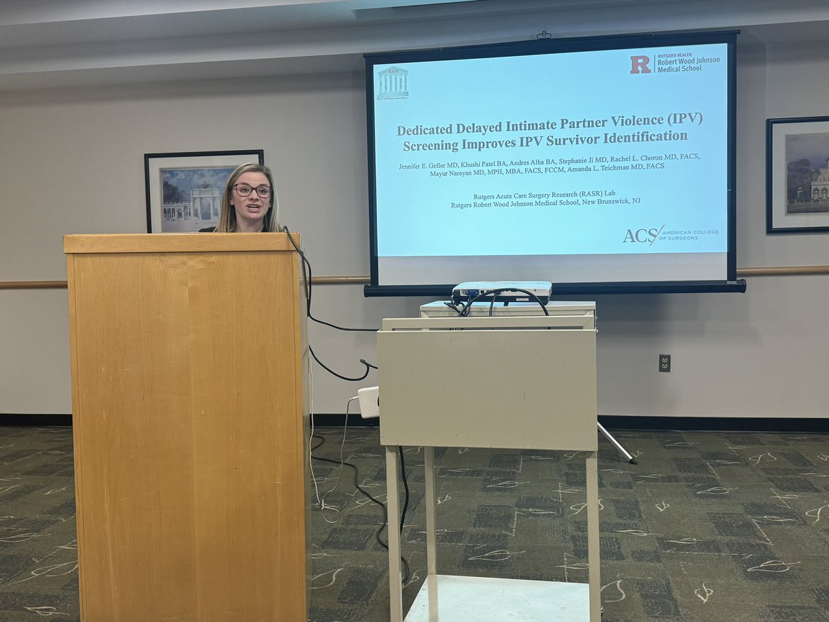 JCIRP's tweet photo. Congrats to our GME director @Jengeller1 for winning the NJ @AmCollSurgeons @acsTrauma resident paper competition with her paper with @rwjsurgery on universal IPV screening in trauma patients yesterday! 

Good luck at regionals in December! 

#injuryprevention @JEFFsurgery https://t.co/qlLRTqBrmf