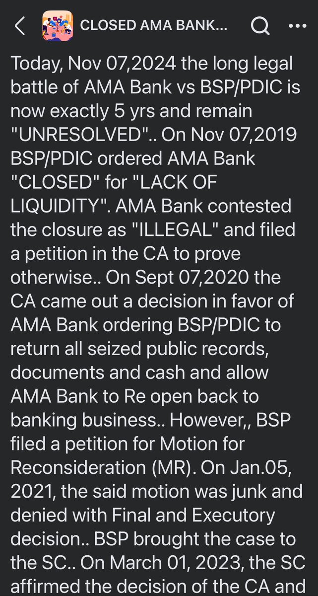 trail_road's tweet photo. @ToniSpeakEasy Pinakamasaklap maging victim conspiracy ng @BangkoSentral @OfficialPDIC #AMABANK ayaw ibigay ang pera ng mga depositors 5 years na legal battle kuno para sila makinabang sa pera ng tao. https://t.co/mj9ZvVjIrH