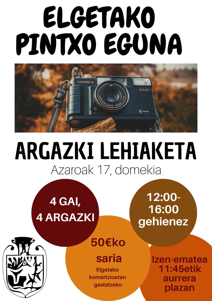 Elgetako PINTXO EGUNA ospatuko dugu domeka honetan. Pintxo bereziak nahi izanez gero, gertura zaitez herriko tabernetara! Jainaga eta Narbaizarekin donuekin gainera, giro aparta izango dugu! Horrez gain, argazki lehiaketan parte hartzeko aukera ere izango duzu. Etorriko al zara?