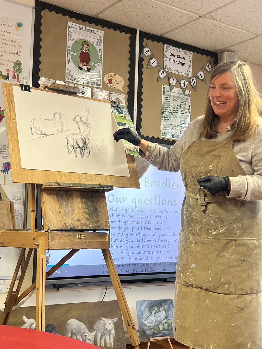A Huge Thank you to local artist @alisonsgallery for coming to visit us to talk about your art work. We can’t wait to begin our own creative pieces.