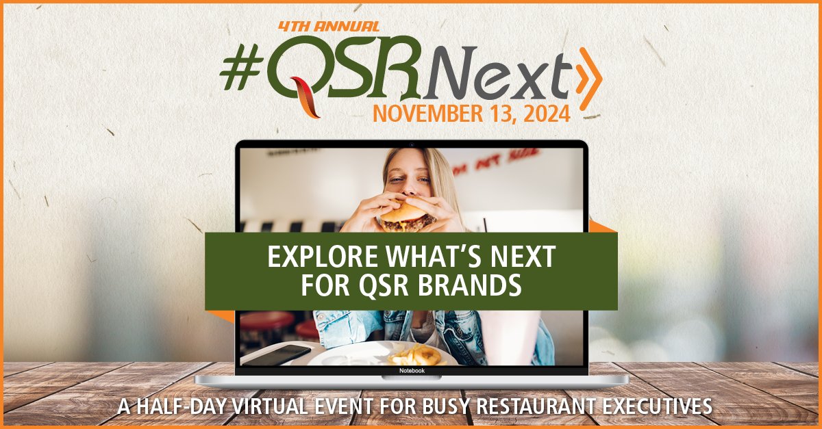 fastcasualexec's tweet photo. LAST CALL 📢 Don't miss out on the #QSRNext virtual event happening TOMORROW at 11 AM ET! Free for restaurant owners &amp; executives! Gain valuable insights on the future of QSRs from industry leaders  on critical topics. Register now! ➡️➡️ https://t.co/LCQZ2wjb9Y
#QSRs #FastFood https://t.co/TlEa9I14Tn