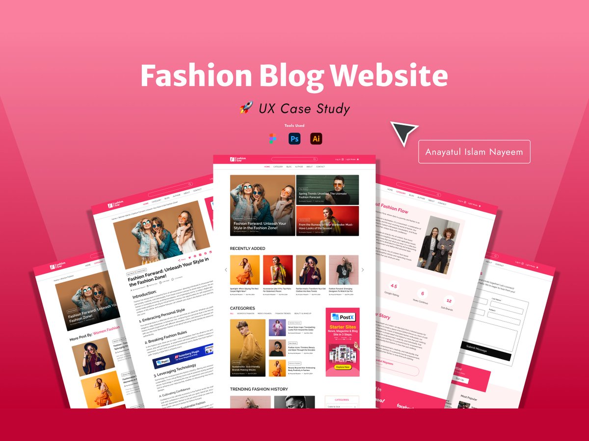 anayatul_islam's tweet photo. Excited to launch a fresh #FashionBlog website! Designed with style lovers mind, it’s a blend of stunning visuals, smooth navigation, and the latest fashion trends.
UX Case Study: https://t.co/zCzriL01WD
#WebDesign #uxdesign #uidesign #blogdesign #fashionblogger #FashionInspo https://t.co/h1C6RibwWy