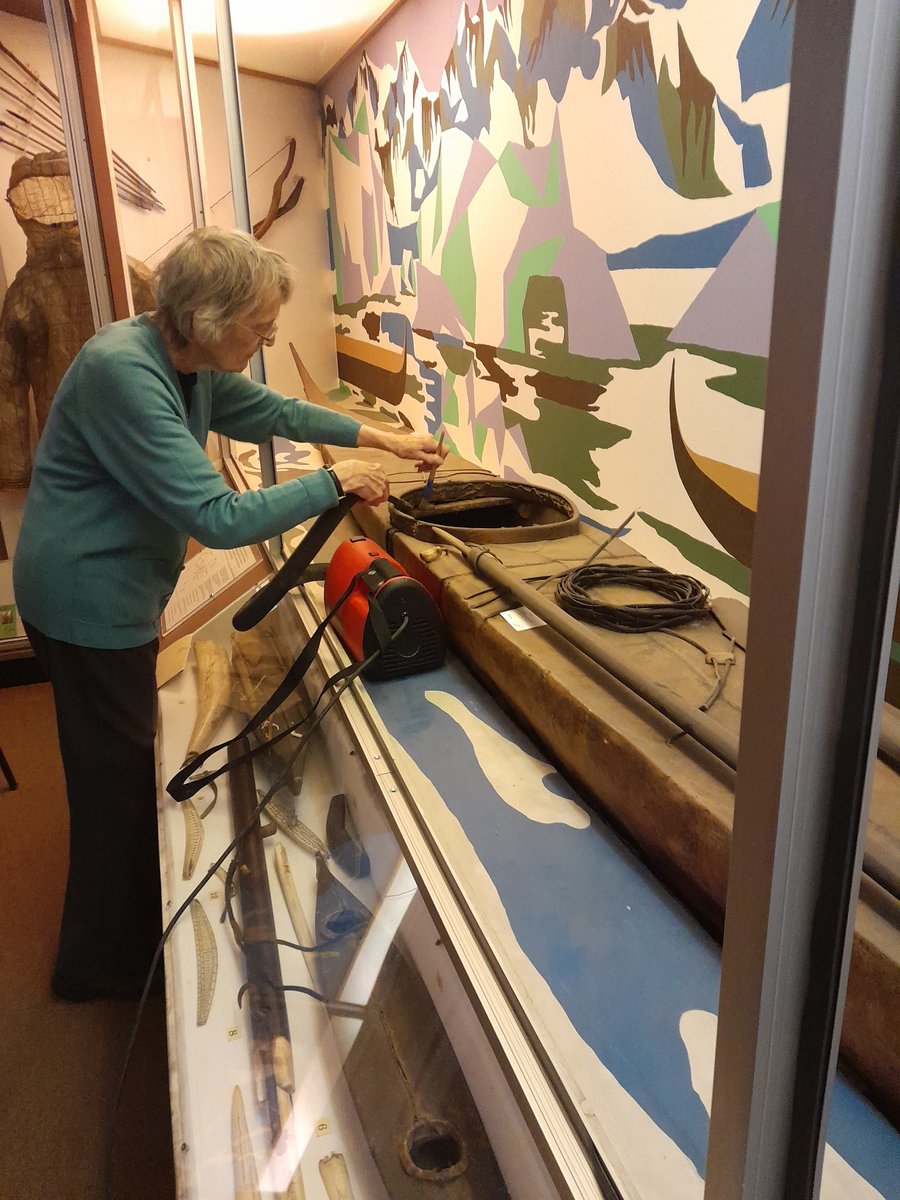 ConservationBob's tweet image. Ipswich Museum conservation for the redevelopment. our Inuit  Kayak came into the museum in 1853. We have a asked a specialist conservator to come to the museum and advise us on its conservation. The Kayak is presently crated but it will be unpacked and conservation started soon.